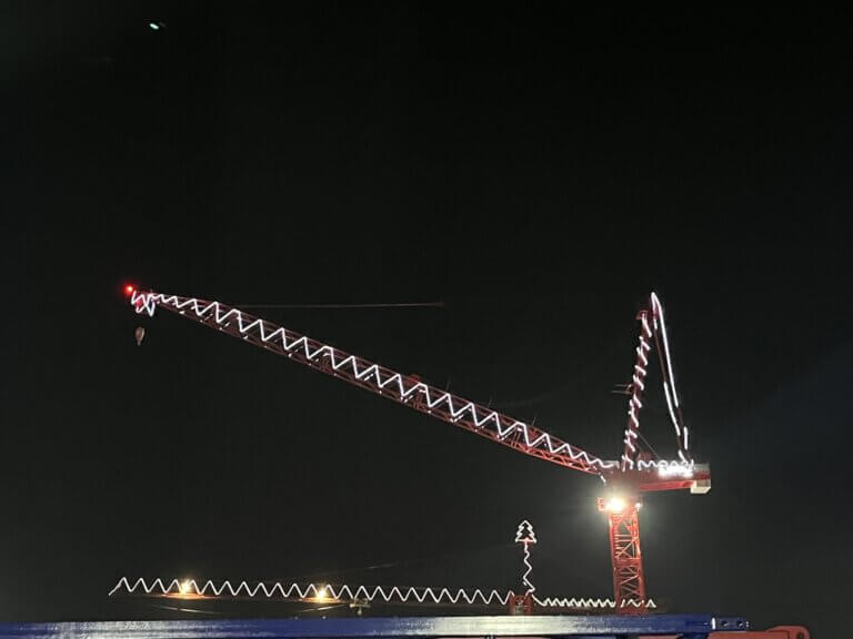 Sheffield Tower Crane Christmas Lights