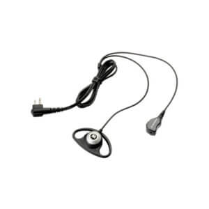 D-shaped ear piece with lapel microphone