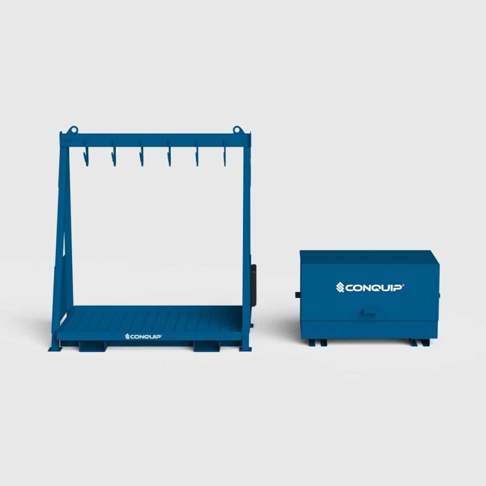 conquip compact chain storage rack 7 toolbox separate front
