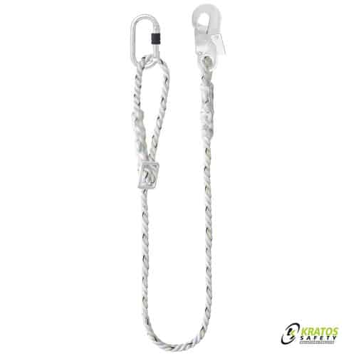2m Adjustable Work Positioning Twisted Rope Lanyard