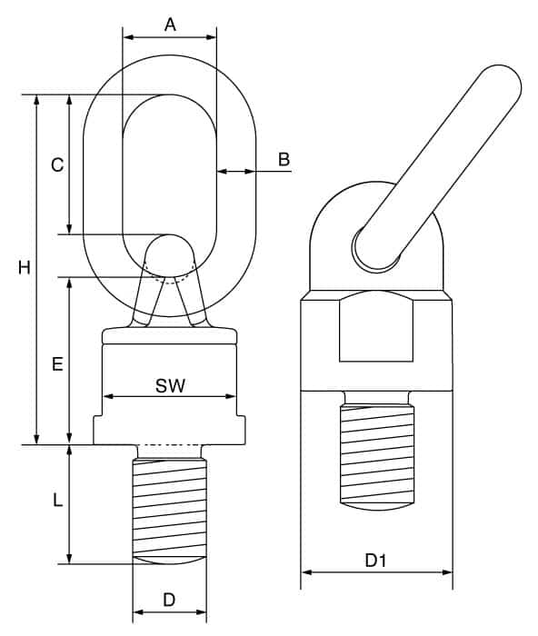 Grade 10 Cartec Swivel Eyebolt with Ring – 800X – G10SLP