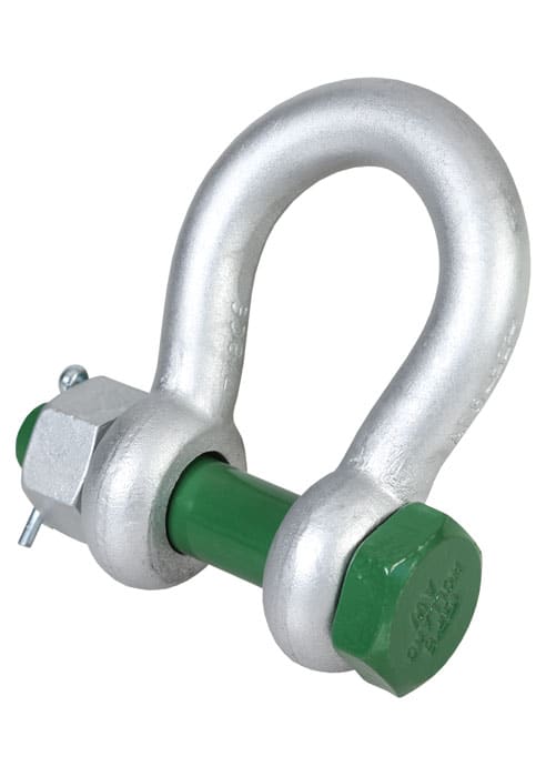 Green Pin® Standard Bow Shackle with Safety Nut and Bolt Pin – GPSAB