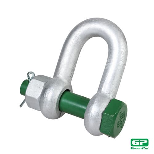 Green Pin® Standard Dee Shackle with Safety Nut and Bolt Pin – GPSAD