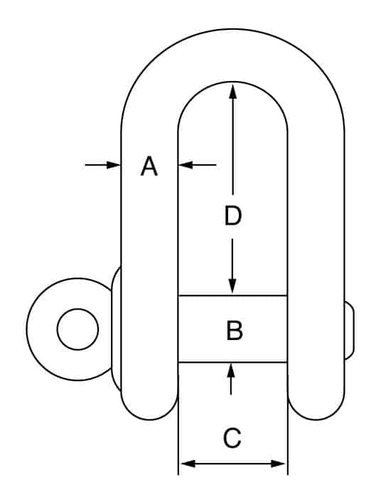 Stainless Steel Commercial Screw Pin Dee Shackle – SSDS