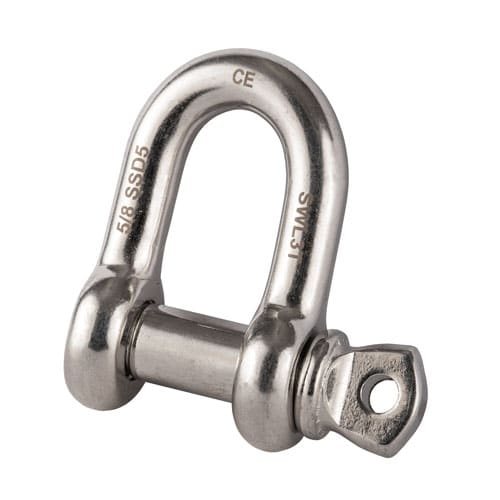 Stainless Steel Load Rated Screw Collar Pin Dee Shackle – SSLRSCDS